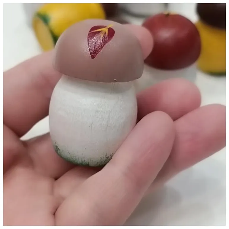 Счетный материал Лесные грибочки деревянные, 12шт