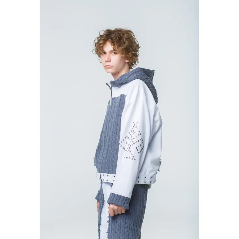 ​Авторский дизайнерский комплект в авангардном стиле. Жакет с капюшоном. Широкие брюки.