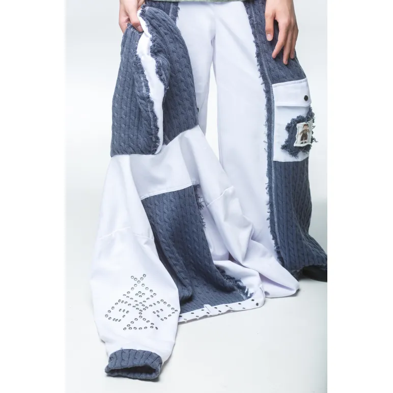 ​Авторский дизайнерский комплект в авангардном стиле. Жакет с капюшоном. Широкие брюки.