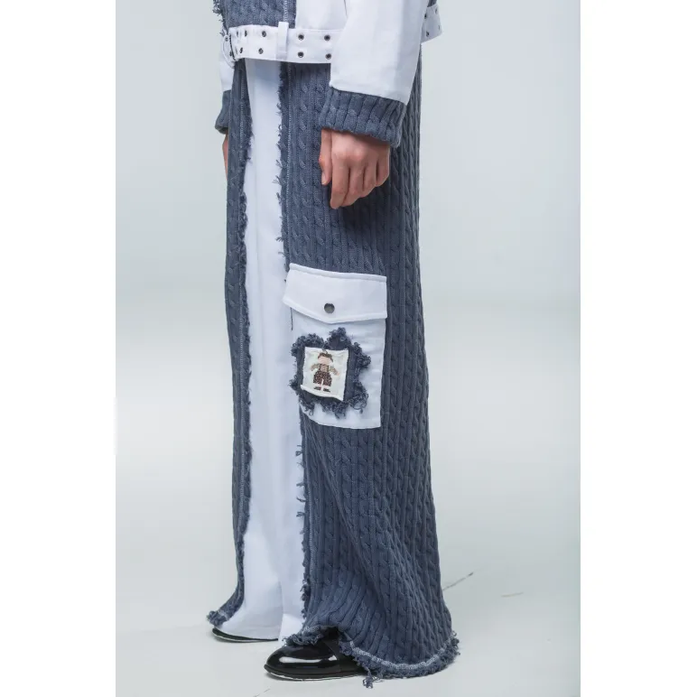 ​Авторский дизайнерский комплект в авангардном стиле. Жакет с капюшоном. Широкие брюки.