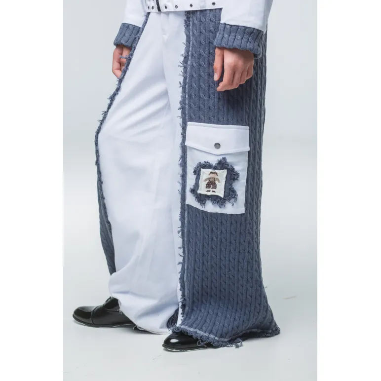 ​Авторский дизайнерский комплект в авангардном стиле. Жакет с капюшоном. Широкие брюки.