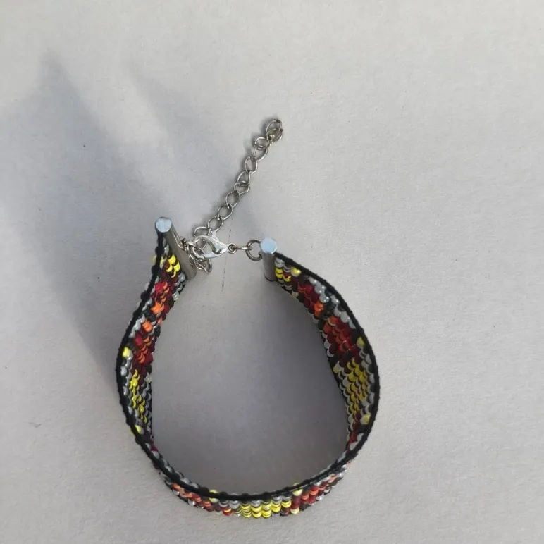 Браслет- манжета этнический с солярным символом, из бисера