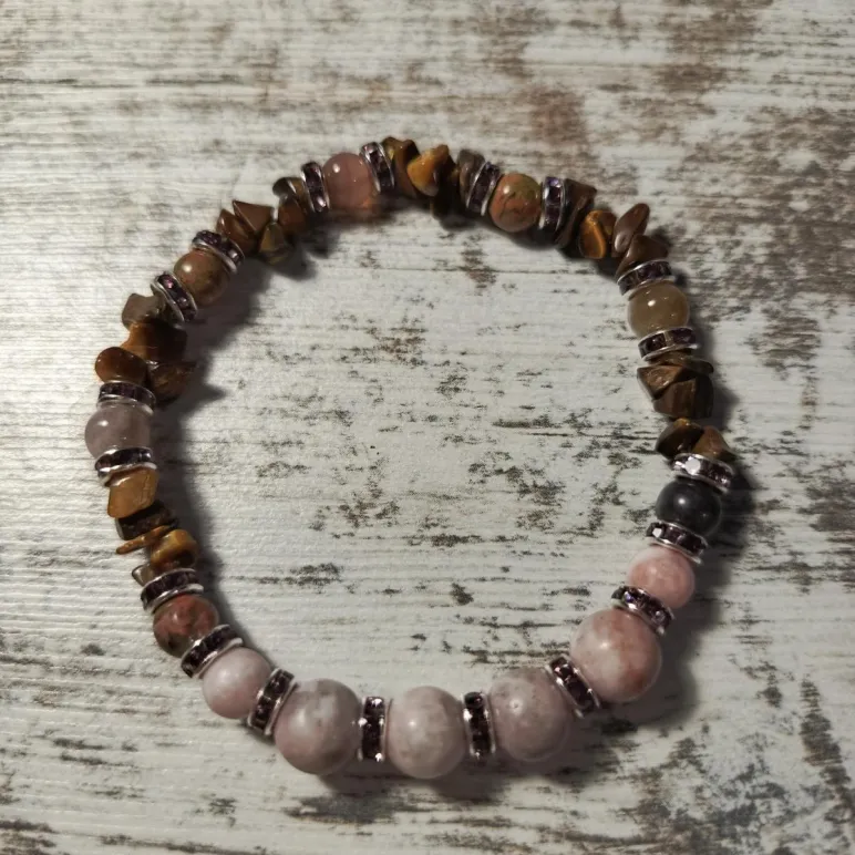 Браслет из яшмы и тигрового глаза