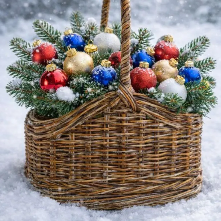 Корзина плетеная из эко лозы