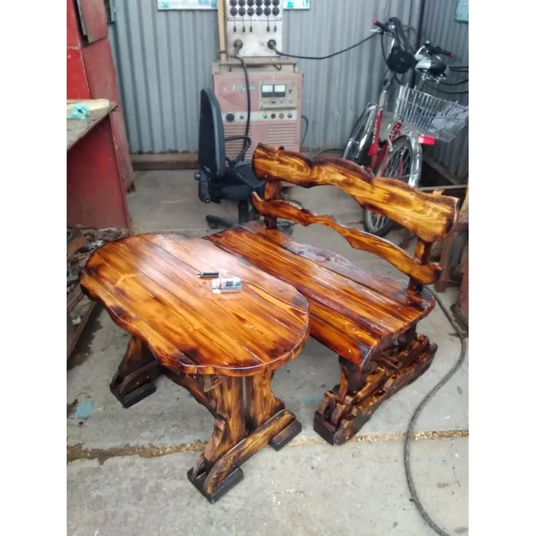 СТОЛ САДОВЫЙ С ЛАВКОЙ ИЗ МАССИВА СОСНЫ Стол садовый с лавкой из массива сосны