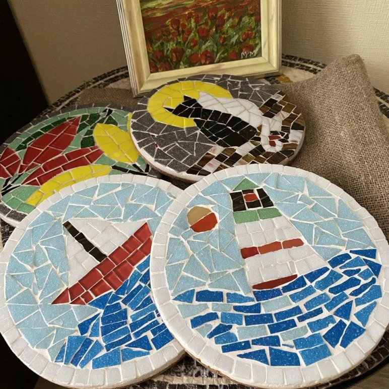 Подставки под горячее декорированные мозаикой