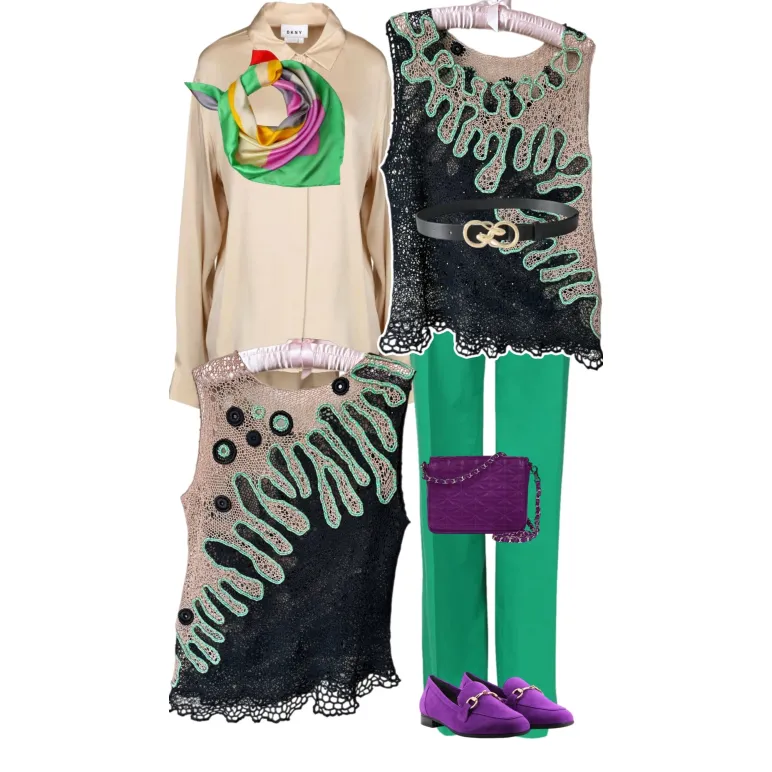 МЕКСИКА топ (жилет) ручной работы