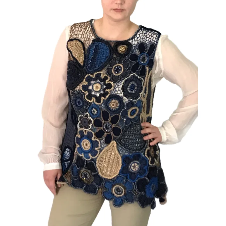 КОРОЛЕВСКИЙ СИНИЙ женский вязаный жилет