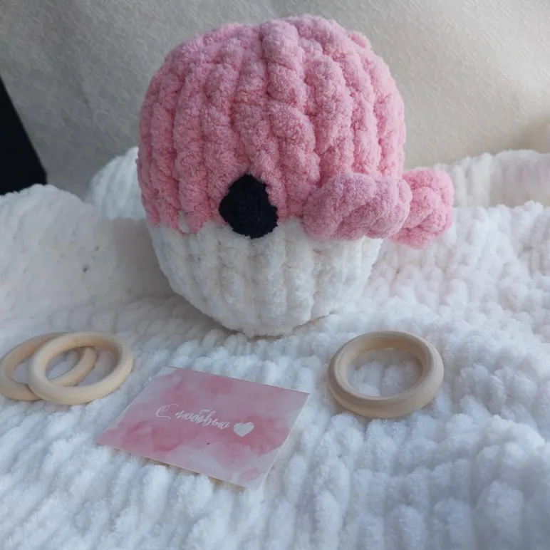 Мягкая игрушка кит розовая - Мэри