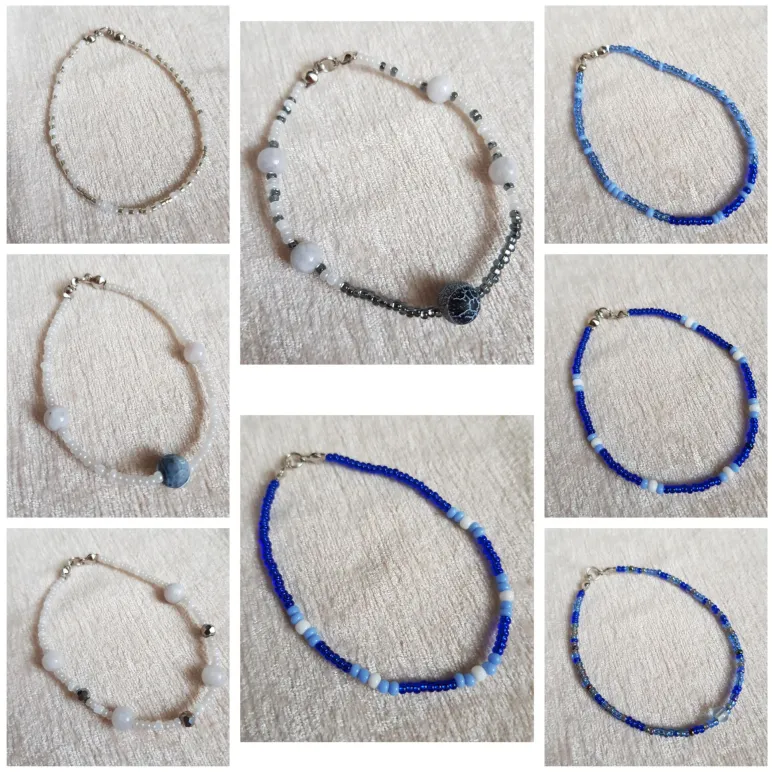 Браслеты из бисера с бусинами и кристаллами