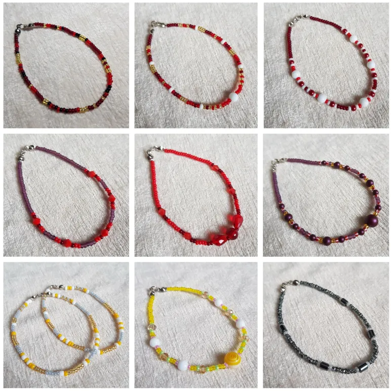 Браслеты из бисера с бусинами и кристаллами