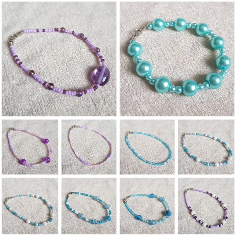 Браслеты из бисера с бусинами и кристаллами