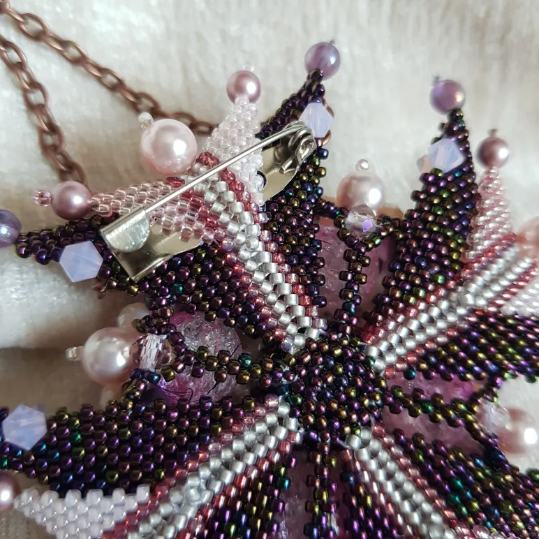 ​Брошь-орден-подвеска и Серьги "Воздушная сливка"