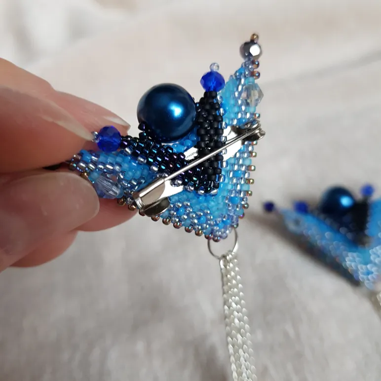 Подвеска, двойная брошь, серьги и серьги гвоздики "Вдохновение"