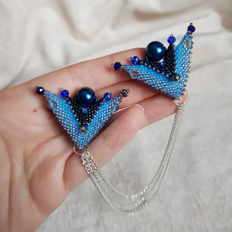 Подвеска, двойная брошь, серьги и серьги гвоздики "Вдохновение"