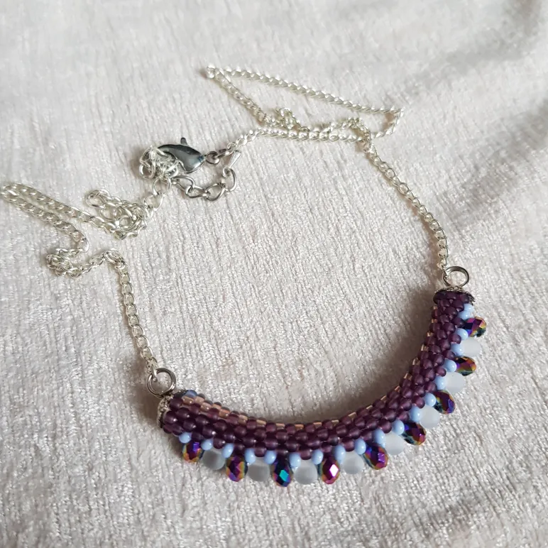 Двухстороннее колье "Радуга" из бисера