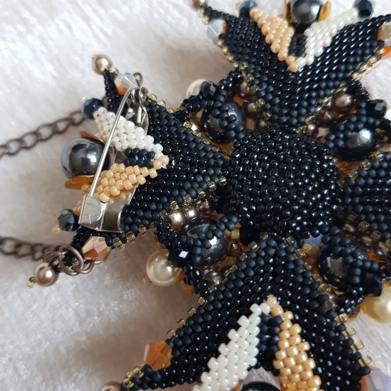 Брошь-орден-подвеска и Серьги "Гематит"