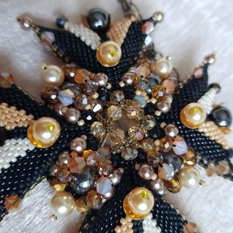 Брошь-орден-подвеска и Серьги "Гематит"