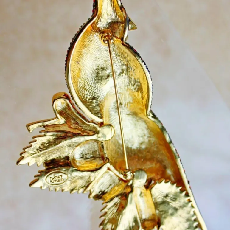 Винтажная брошь "Кардиналы" от JOAN RIVERS