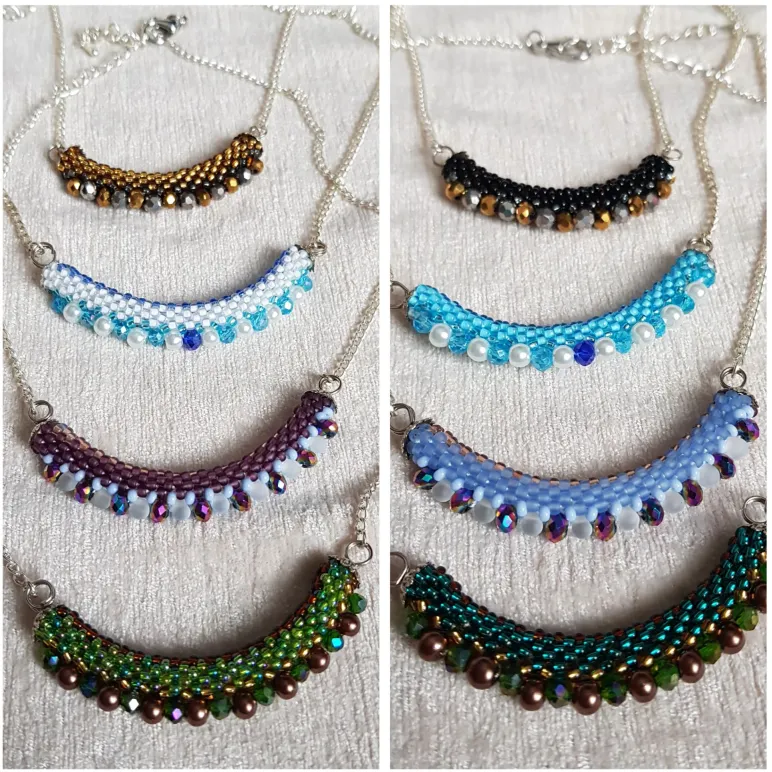 Двухстороннее колье "Радуга" из бисера