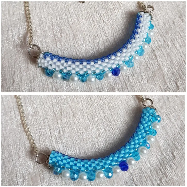 Двухстороннее колье "Радуга" из бисера