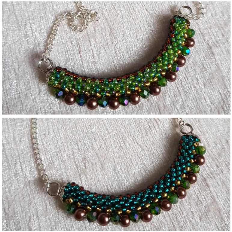 Двухстороннее колье "Радуга" из бисера