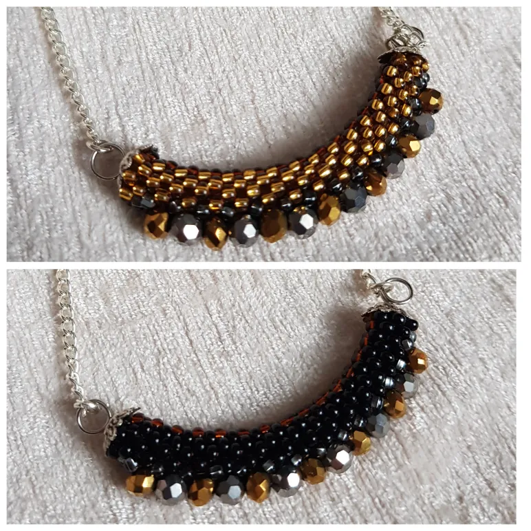 Двухстороннее колье "Радуга" из бисера