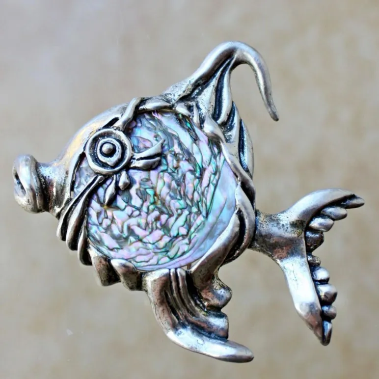 Коллекционная серебряная брошь 1960-е CYVRA