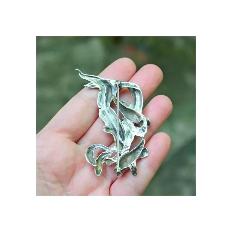 Винтажная  серебряная брошь от CYVRA