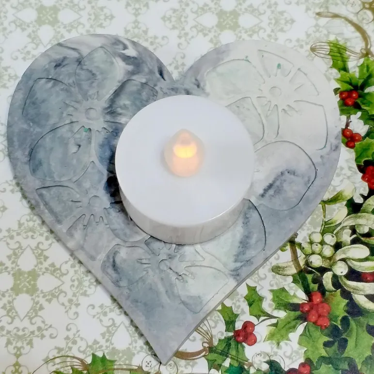 Подставка под свечу и бокал Сердце