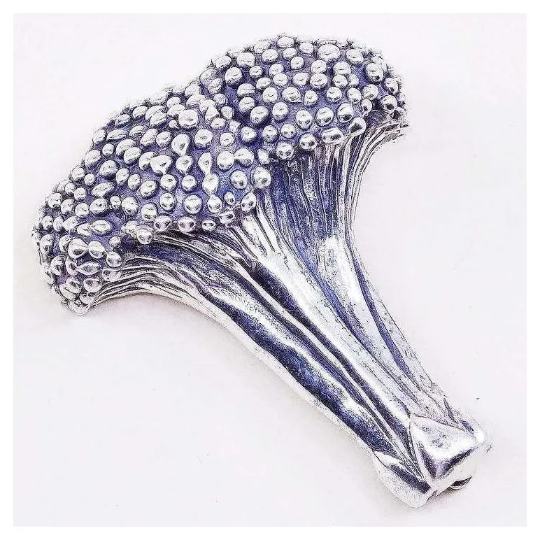 Винтажная серебряная брошь "Брокколи" от J. BREAKELL