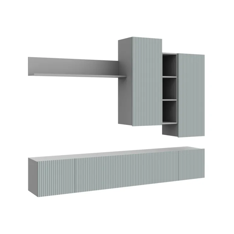Мебель для гостиной стенка СКАНДИ цвет Грин Глей Софт