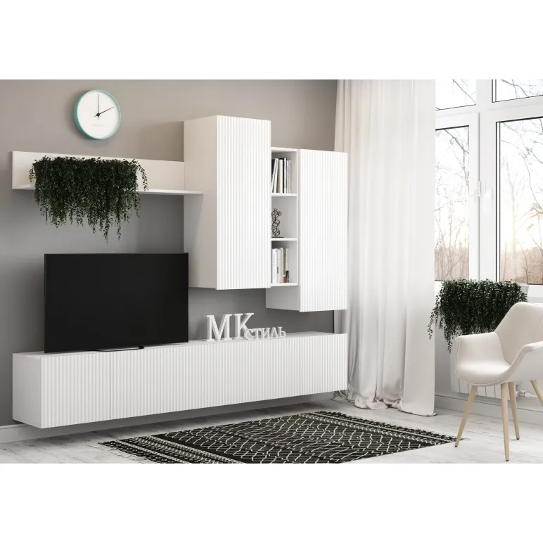 Мебель для гостиной стенка СКАНДИ цвет белый